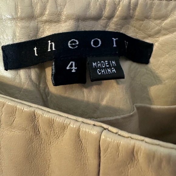 Theory Tan Beige Leather Pants - Picture 9 of 9
